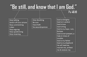 On Being Still and Knowing God